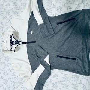 Victoria's Secret Gray & White Half-Zip Hoodie Pullover